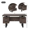 Scrivania Flieks con cassetti, 135x54x76 cm, Elegante Anteprima dell’immagine prodotto 4
