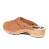 Damen Holzclogs aus Nubukleder Cognac – Bequeme Produktbild-Vorschau 3