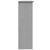 A side view of a gray wooden cabinet. Voir les images du produit