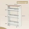 COSTWAY Nischenwagen 20cm breit, 4 Etagen Küchenwagen Produktbild-Vorschau 3
