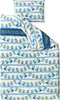 A flat lay of a children's bedding set with a Minions theme. Produktbild-Vorschau