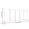 A diagram showing the dimensions of a white room divider. Náhled obrázku produktu
