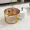 MODFU Couchtisch 2er set, 2-in-1 runder Couchtisch aus MDF Produktbild-Vorschau 2