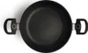 A top-down view of a black cooking pot with two gray handles against a white background. Produktbild-Vorschau
