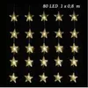 Lichtervorhang 80LED Sterne 100x80cm warmweiß Lichterkette Produktbild-Vorschau 4