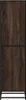 A tall, narrow, dark brown wooden cabinet with black metal framing. Podgląd zdjęcia produktu