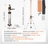A product image showing a tripod and its components with dimensions and specifications. Anteprima dell’immagine prodotto