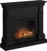 A black electric fireplace with a realistic flame effect. Produktbild-Vorschau