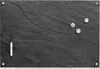 A slate-like magnetic board with a marker and magnets attached. Produktbild-Vorschau