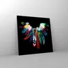 Bilder auf glas - Vogel Feder Farbe Komposition - 30x30cm - Produktbild-Vorschau 4