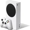 A white Xbox Series S console with a white controller in front of it, on a white background. Voir les images du produit