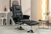Ruhestuhl Massagestuhl mit Hocker Lounge-Sessel, Schwarz Produktbild-Vorschau 7