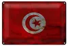 Blechschild Flagge Tunesien 18x12cm Flag of Tunisia Rost Produktbild-Vorschau 1