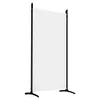 A white fabric room divider with black metal legs and frame, shown against a white background. Náhled obrázku produktu