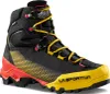 Schwarze und gelbe Bergschuhe "Aequilibrium ST GTX" von La Sportiva mit Schnürung und griffiger Sohle. Podgląd zdjęcia produktu