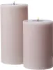 LED Stumpenkerze MIA - Echtwachs - realistische 3D Flamme - H: 20cm - D: 10cm - altrosa Produktbild-Vorschau