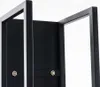 A close-up view of a black metal frame, likely part of a firewood rack, against a white background. Two hexagonal bolts are visible, securing a black panel to the frame. Náhled obrázku produktu