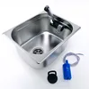 Edelstahl Spülbecken + Wasserhahn + Ablauf + Tauchpumpe Produktbild-Vorschau 1