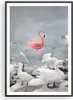 Gerahmtes Poster - Schwarzer Rahmen - Flamingo Schwan Produktbild-Vorschau 1