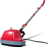 A floor polishing machine with a red and gray body and a silver handle against a white background. Voir les images du produit