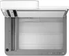 Top-down view of an open HP printer. Voir les images du produit