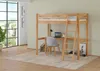 Platzsparendes Hochbett Stockbett 90x200 Buche lackiert mit Produktbild-Vorschau 2