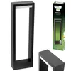 A black outdoor lamp and its packaging are displayed against a white background. Anteprima dell’immagine prodotto