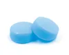 Two blue, round earplugs are shown against a white background. Produktbild-Vorschau