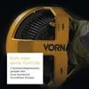 Close-up of a yellow fan with text overlay and a gloved hand. Náhľad obrázku produktu