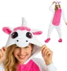 Pigiama Onesie Kigurumi Travestimento Costume Unicorno Rosa Anteprima dell’immagine prodotto 1