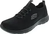 A single black Skechers sneaker shown from a side-diagonal angle against a white background. Voir les images du produit