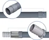 Close-up views of a gray corrugated hose extension with different connector types. Produktbild-Vorschau
