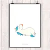 Mr. & Mrs. Panda Bild Einhorn Schnuller DIN A3 - Weiß - Produktbild-Vorschau 2