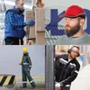 Collage of four images showing people in workwear and safety gear in warehouse and industrial settings. Náhľad obrázku produktu