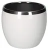 Keramik Blumentopf rund 15 cm weiß/silber glänzend, Produktbild-Vorschau 1