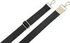 Two black straps with metal clasps and a beige leather accent, laid out diagonally on a white background. Anteprima dell’immagine prodotto