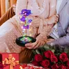 Lila leuchtende Rose in LED-Glaskuppel Produktbild-Vorschau 5