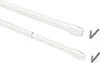 Two white telescopic curtain rods with two L-shaped hooks and screws. Produktbild-Vorschau