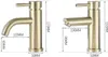 Two different bathroom faucets are shown with dimensions indicated by measurement lines and text. Produktbild-Vorschau