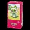 A pink box with a cartoon cat-like creature on it, set against a black background. Produktbild-Vorschau