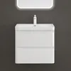 doporro Meuble sous-vasque meuble bas mural avec lavabo en Voir les images du produit 1