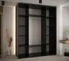 A modern bedroom or dressing room with a large black wardrobe and decorative elements. Produktbild-Vorschau