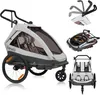 Collage of images showing a child trailer in different configurations and angles. Produktbild-Vorschau