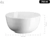 A white ceramic bowl with dimensions indicated. Produktbild-Vorschau