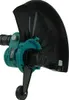 A close-up, studio shot of a teal and black electric trimmer with a protective guard. Náhľad obrázku produktu