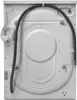 The back of a white washing machine with hoses and a power cord attached. Produktbild-Vorschau