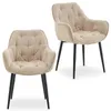 ARDEN Esszimmerstühle 2er Set, Beige - Polsterstühle mit Produktbild-Vorschau 2