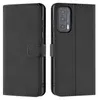 A black leather flip case for a smartphone is shown from two angles. Náhľad obrázku produktu