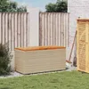 vidaXL Záhradná truhlica béžová 110x50x54 cm Poly ratan Náhľad obrázku produktu 3