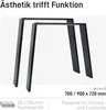 Two black table legs are shown on a white background. Produktbild-Vorschau